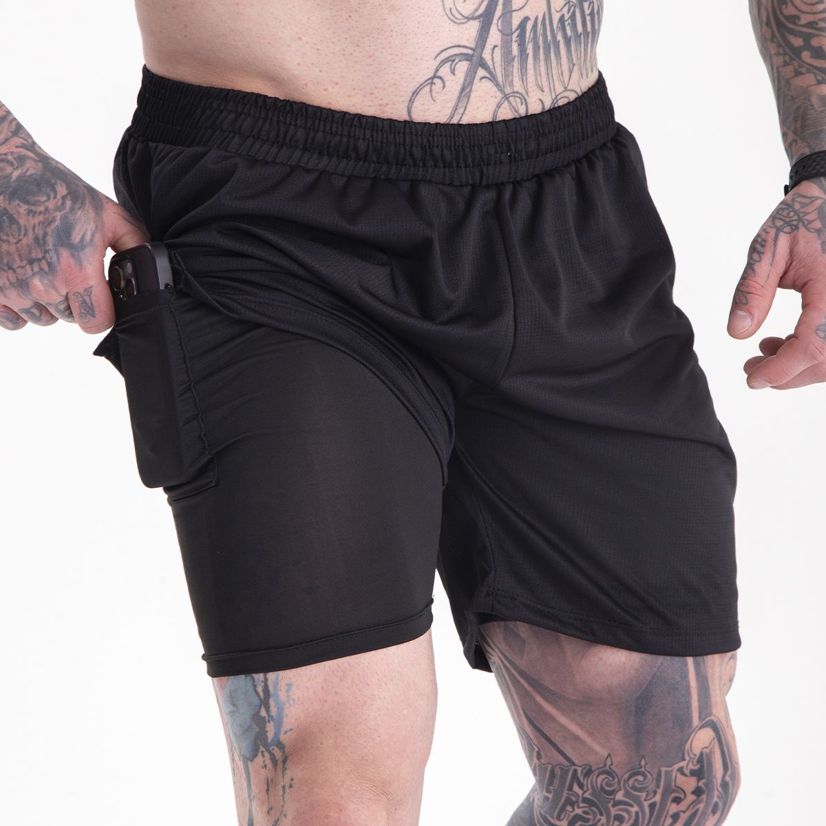 Kit 2 Shorts 2 em 1 · Preto