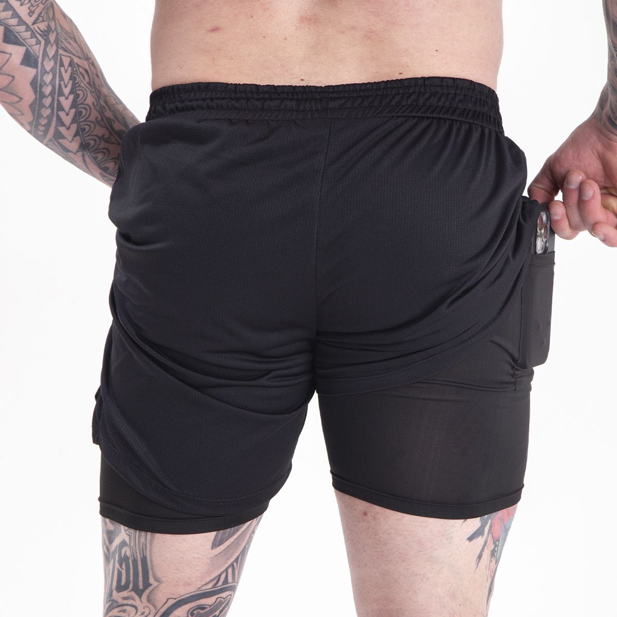 Kit 2 Shorts 2 em 1 · Preto